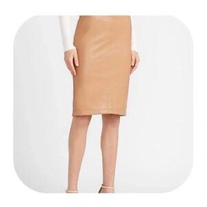 Express High Waisted Faux Leather Pencil Skirt Tan/ Size 10